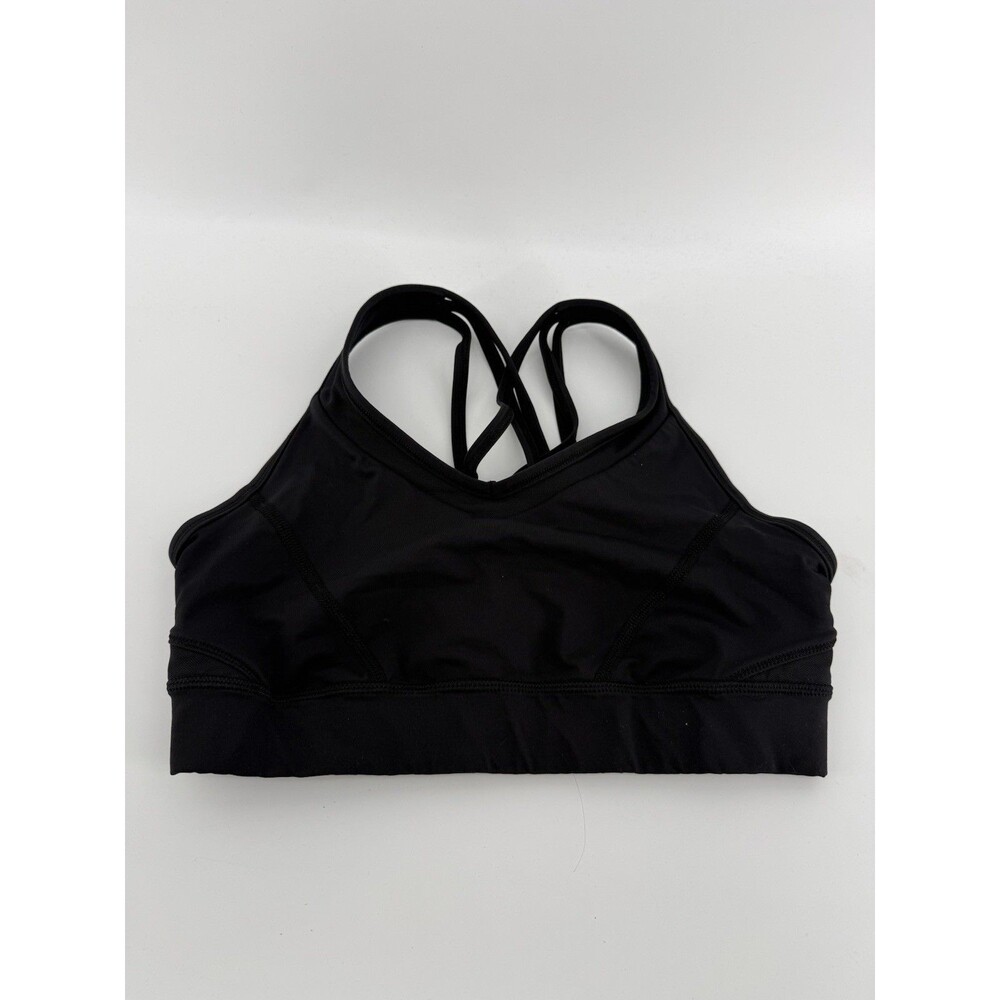 Lululemon Energy Sports Bra Womens M/L Black Strappy Crossback Yoga Athletic Gym